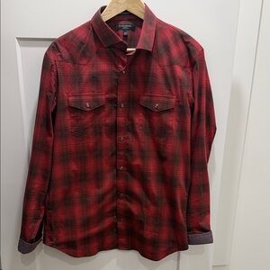 Banana Republic Red and Black Checkered Shirt